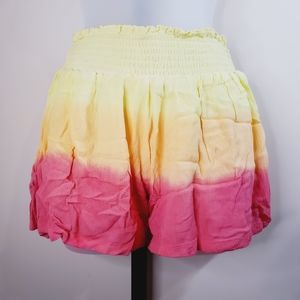 Derek Heart Shorts Dip Dye Pink Orange Yellow Tie Dye Large Juniors